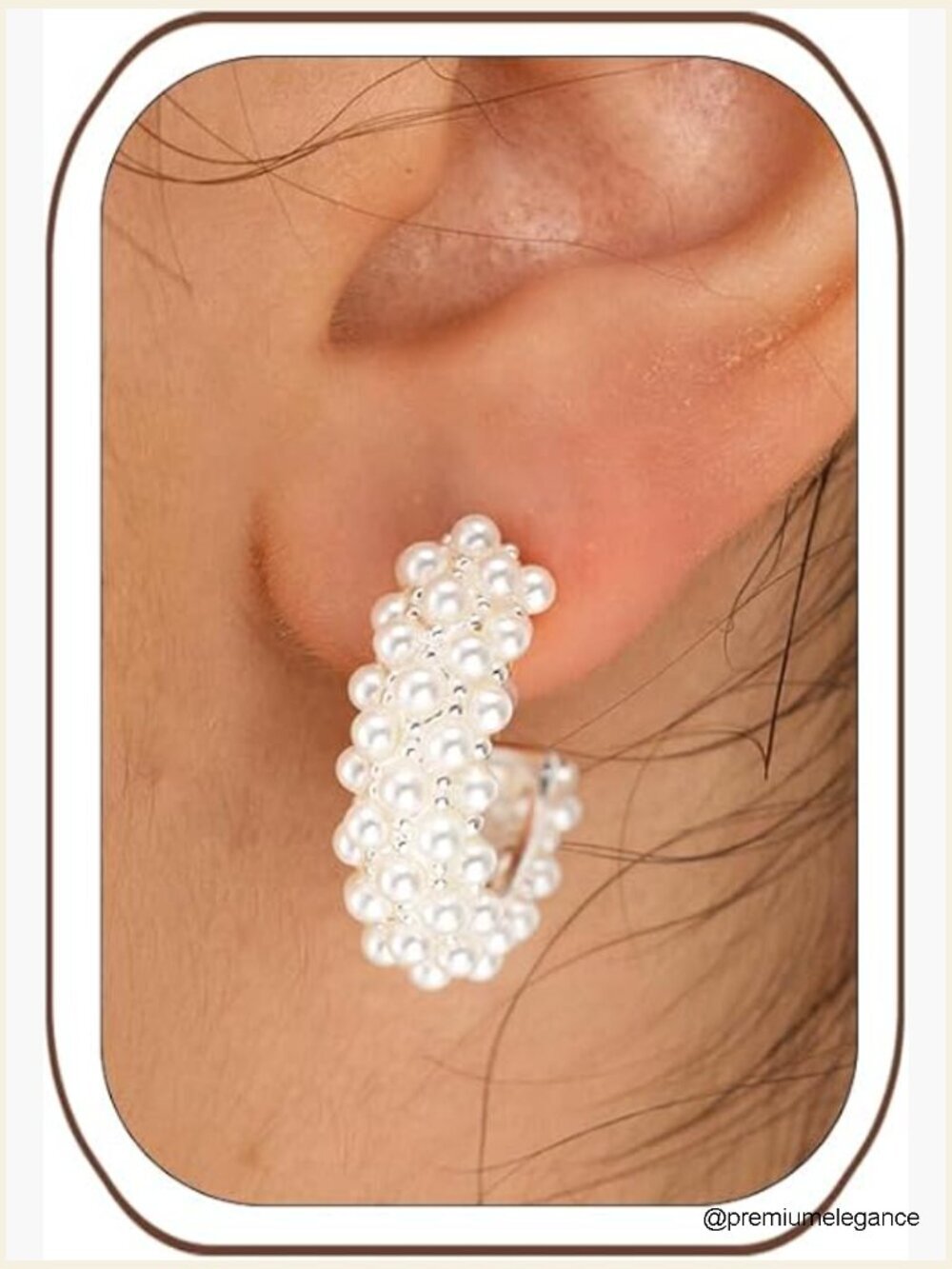 14k Gold Plated Pearl Moon Star Flower Hoop Earrings Lightweight Hypoallergenic